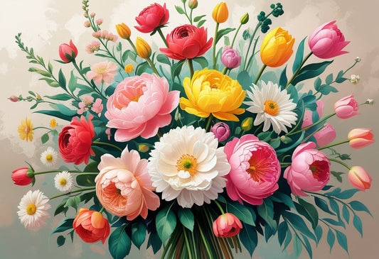 Floral Bouquet Painting Print: Elevate Your Home Décor with Artistry