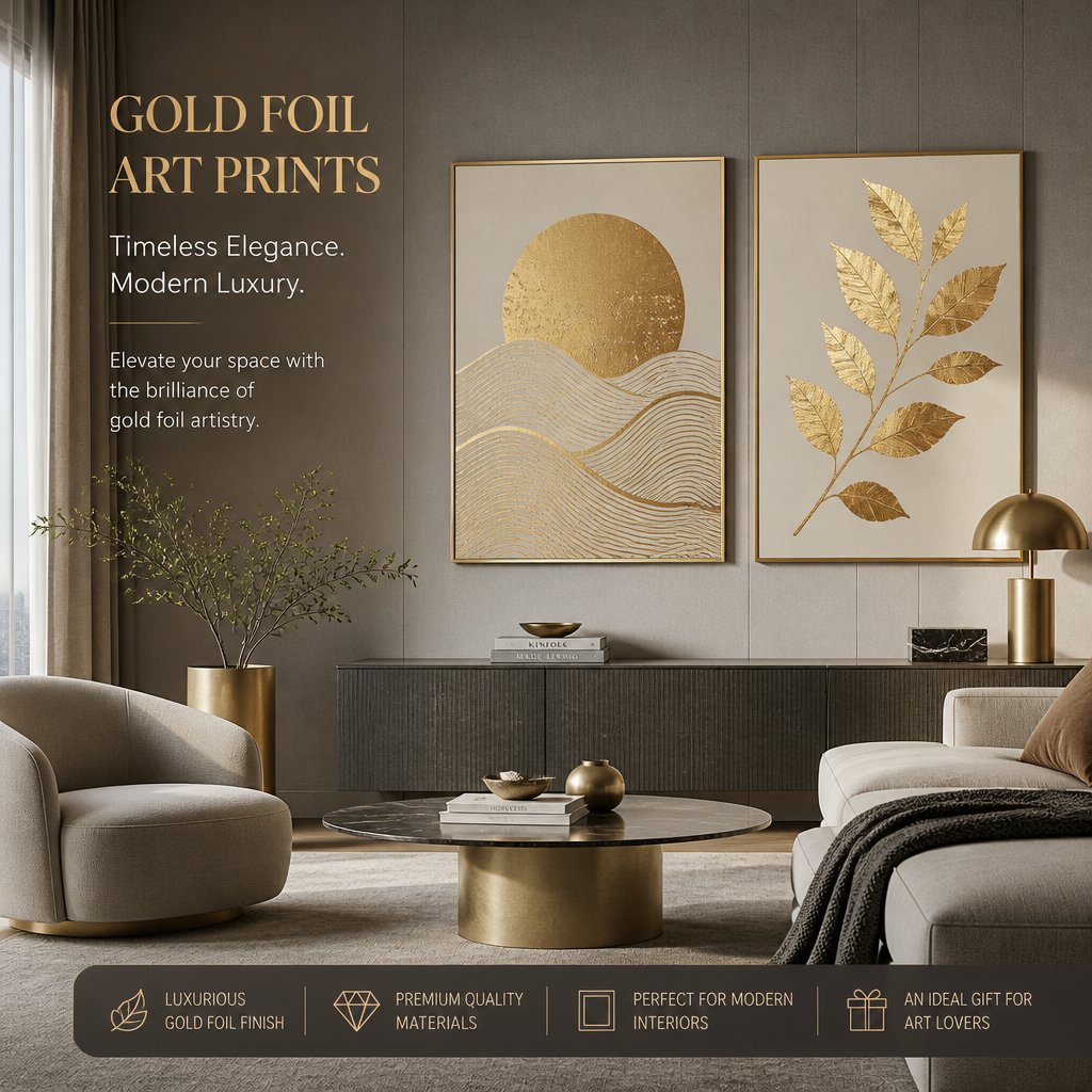 Gold Foil Art Prints for Elevated Interiors – The Wild Rose Gallery