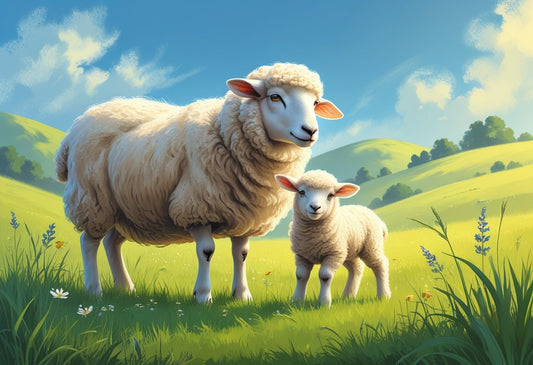 Sheep And Lamb Poster: A Visual Guide to Their Characteristics and Care