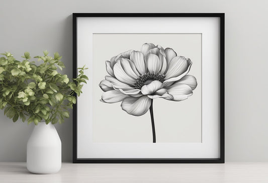 Black and White Flower Framed Wall Art: Elevate Your Home Decor with Timeless Elegance