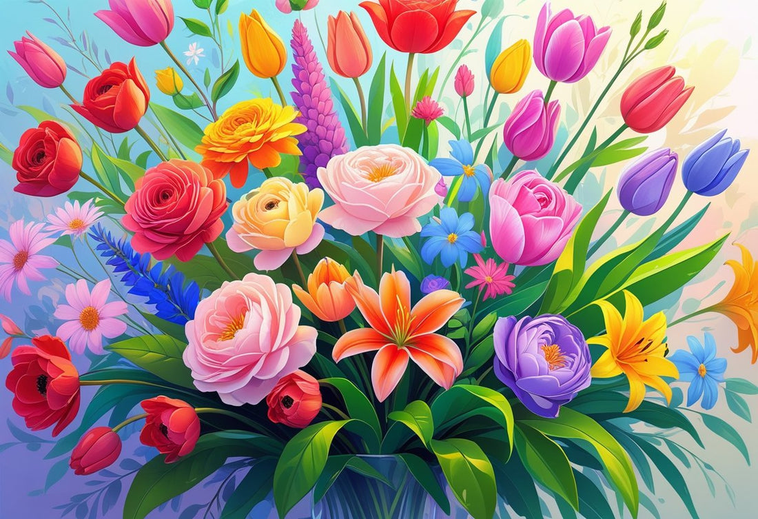 Colorful Flower Art: A Celebration of Nature's Beauty in Creative Expressions