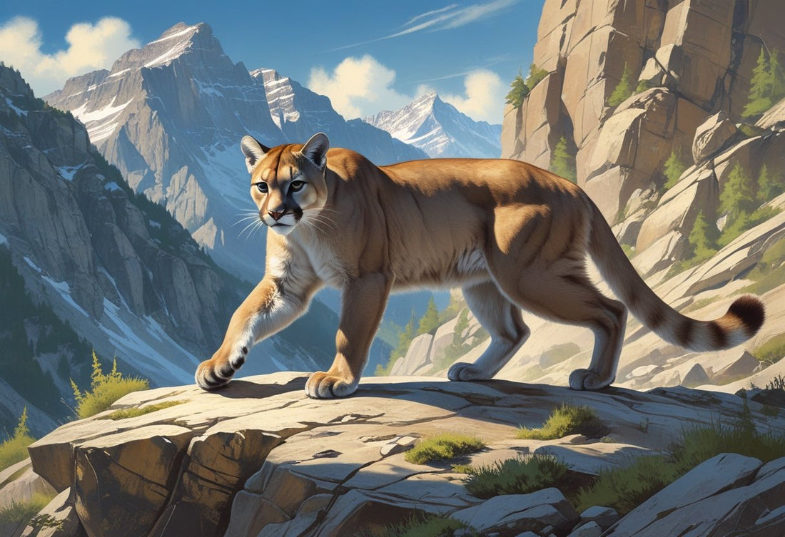 Cougar And Mountain Print: Exploring Nature's Wild Aesthetics