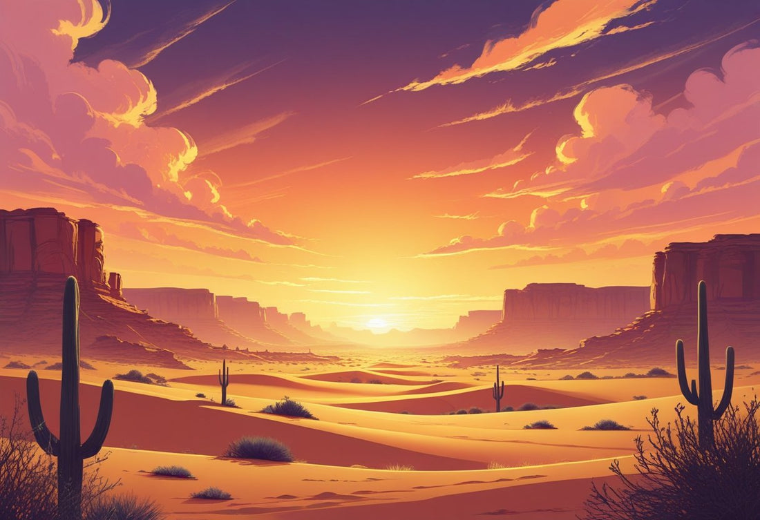 Desert Sunset Wall Art — Minimalist Prints for Modern Living Spaces