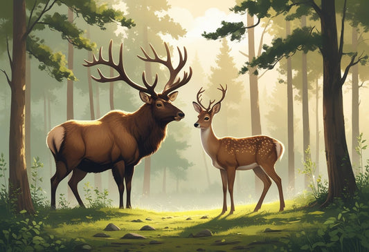 Elk and Deer Wall Print: Elevate Your Home Decor with Nature's Majesty