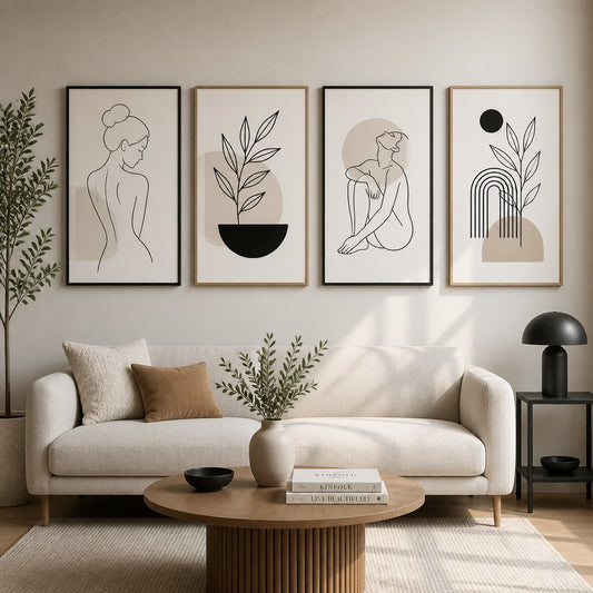 Line Art Wall Prints for Modern Interiors