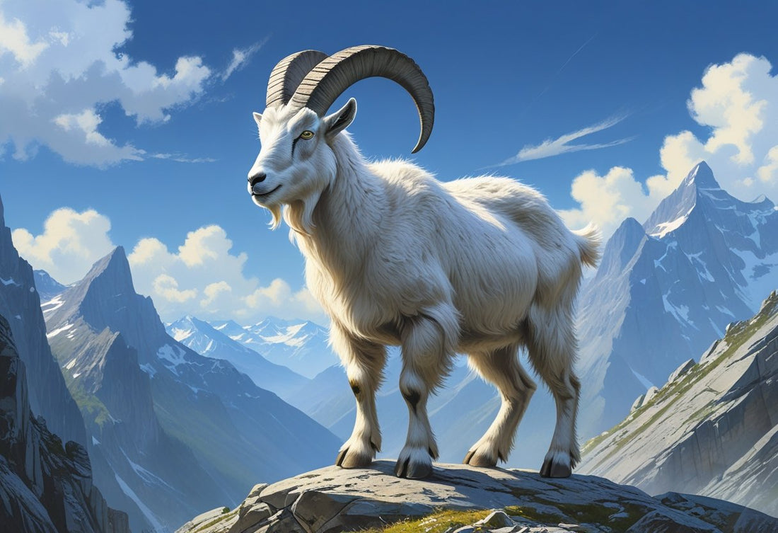 Mountain Goat Poster — Minimalist Wildlife Art for Modern Interiors