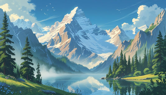 Mountain Landscape Poster: Minimalist Designs for Modern Home Decor