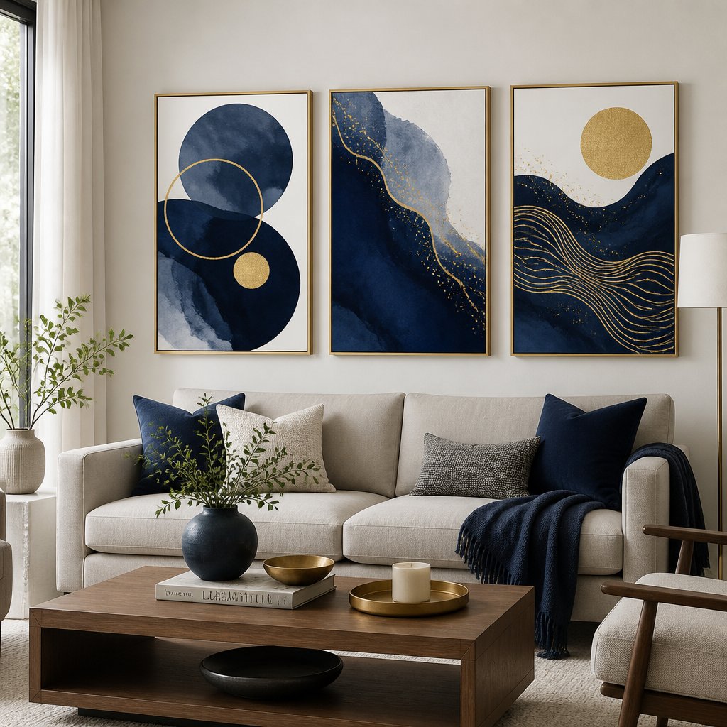Navy Blue Wall Art Prints for Stylish Interiors