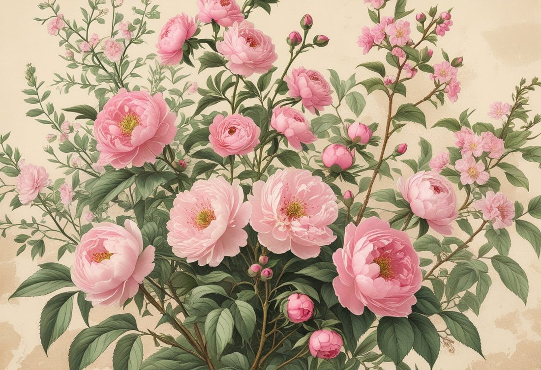 Vintage Pink Botanical Print: A Timeless Design for Classic Decor